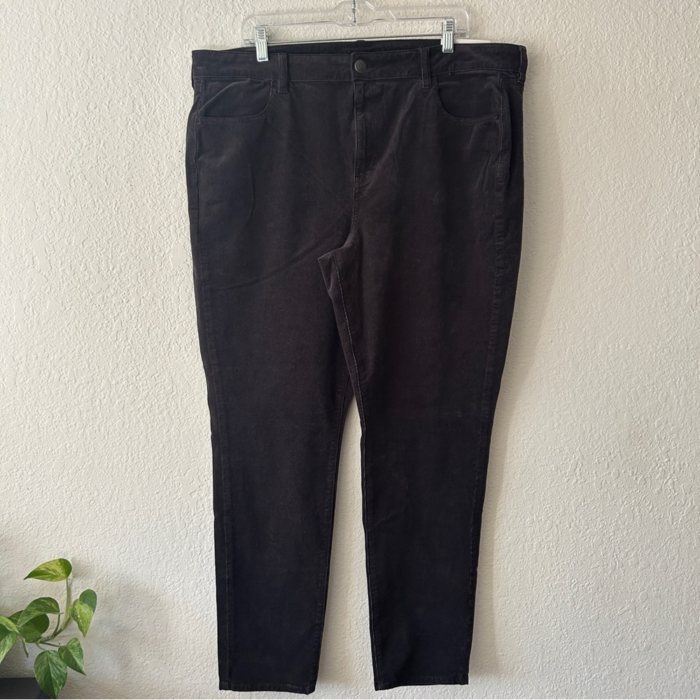 American Eagle Super Stretch Black Corduroy Pants Size 20 Regular NWT